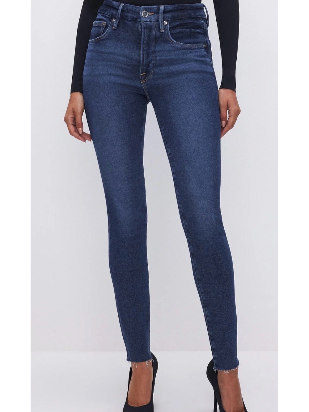 NWT The Good American Good Waist-Raw Hem Skinny Jeans | 12/31